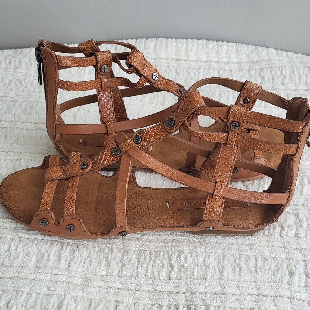 BCBG Brown Gladiator Sandals with Strappy Design